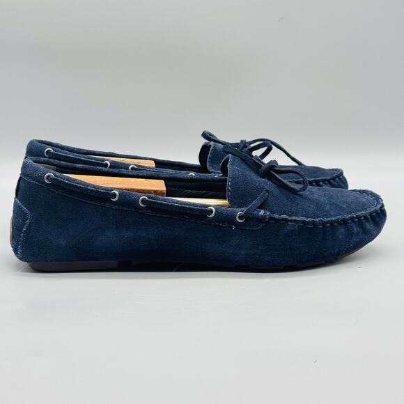 J Crew Shoes Mens 12 Blue Suede Moccasin Driver Loafers Slip On Casual Comfort main image 4